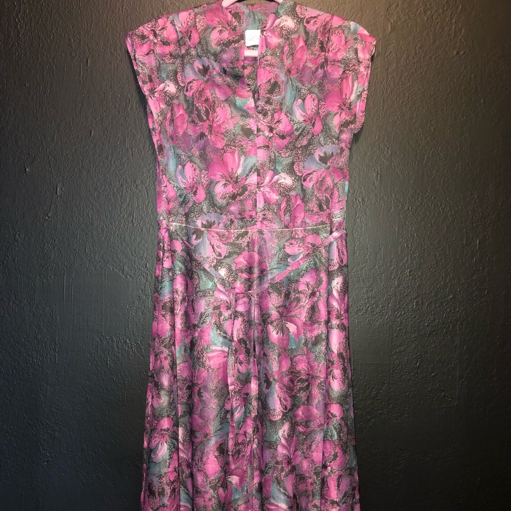 Vintage floral sheer floral print dress.